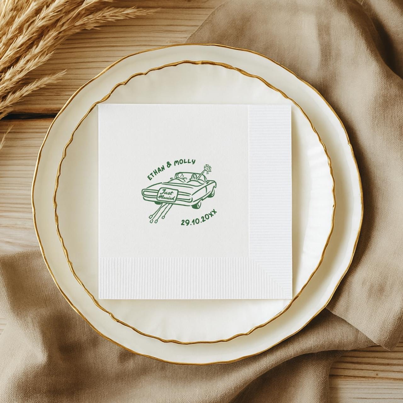 Just Married Car Wedding Napkins