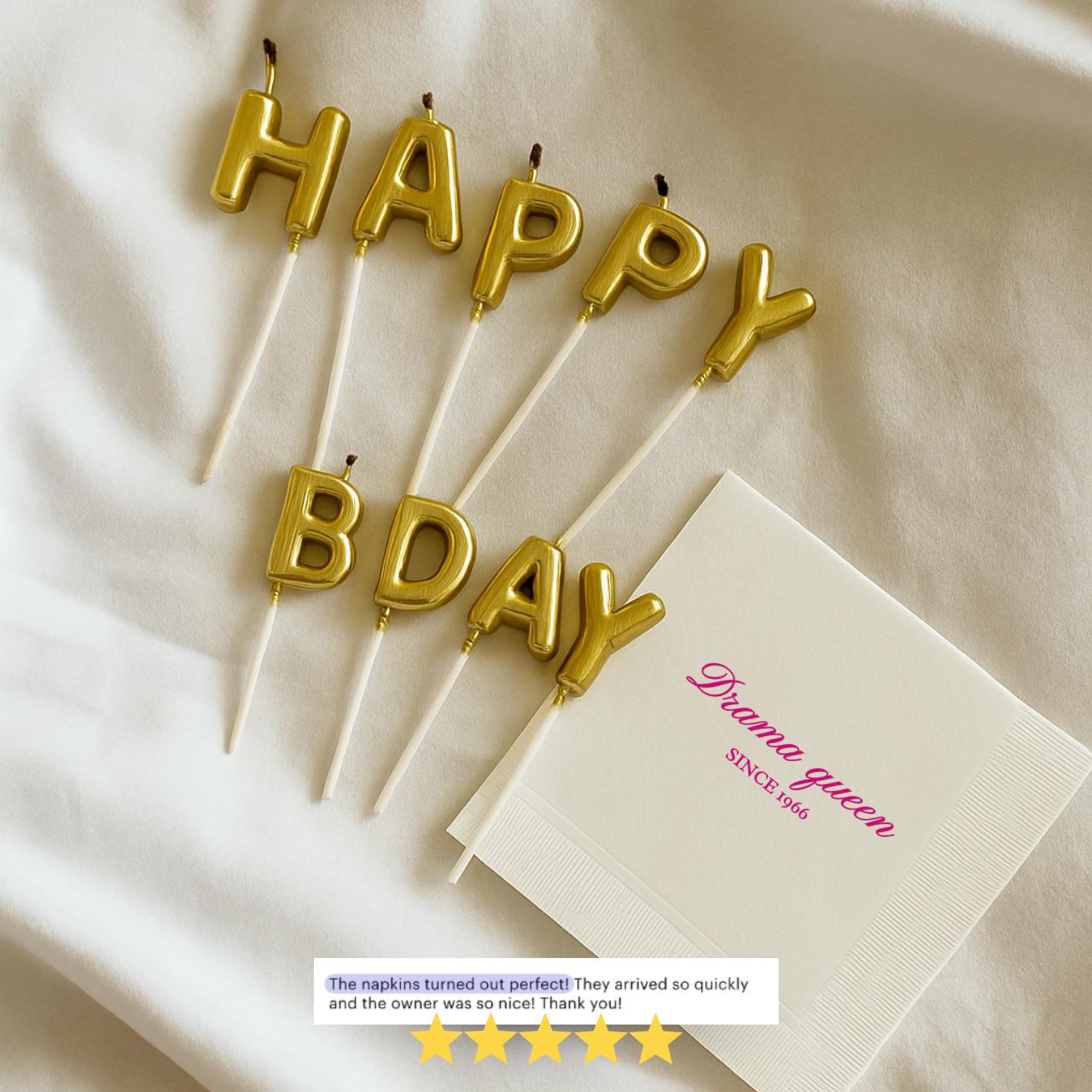 Drama Queen Since 1966 | Personalized 60th Birthday Napkins