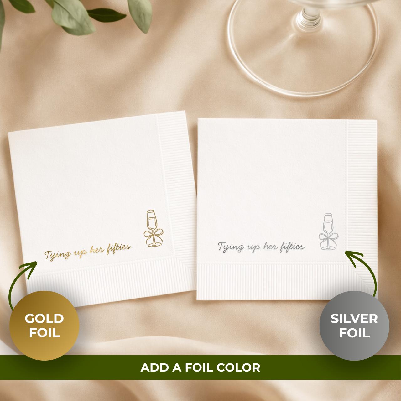 Tying Up Her Fifties | Personalized 60th Birthday Napkins