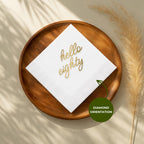 Hello Eighty | Personalized 80th Birthday Napkins