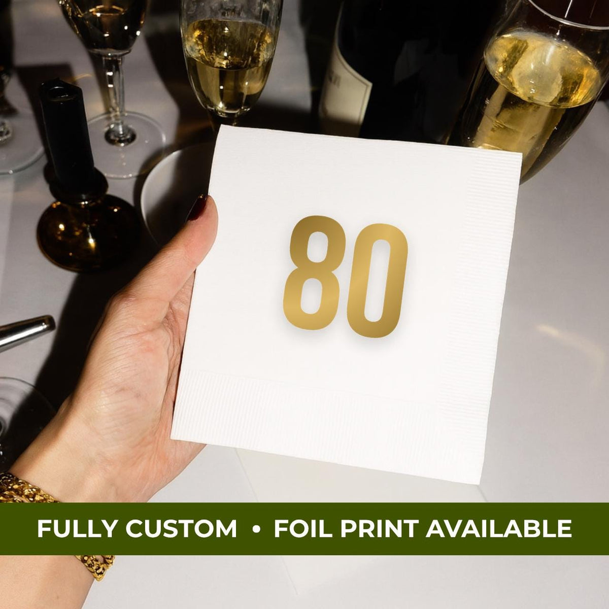 Custom 80th birthday napkins with an 80th name design