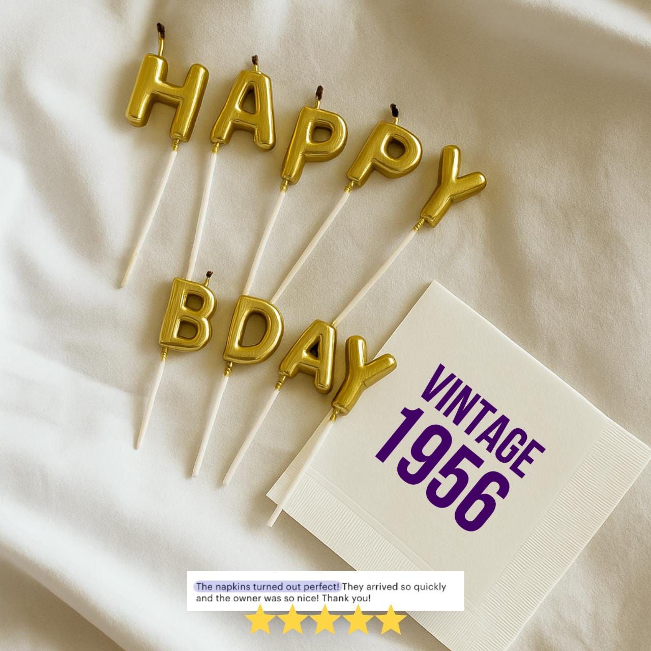 Vintage 1956 | Personalized 70th Birthday Napkins