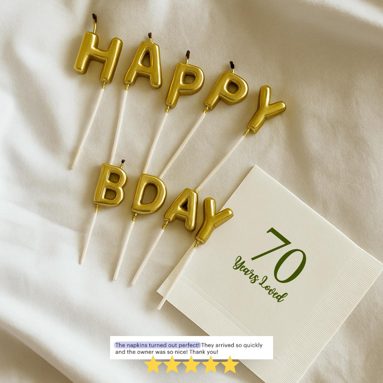 70 Years Loved | Personalized 70th Birthday Napkins
