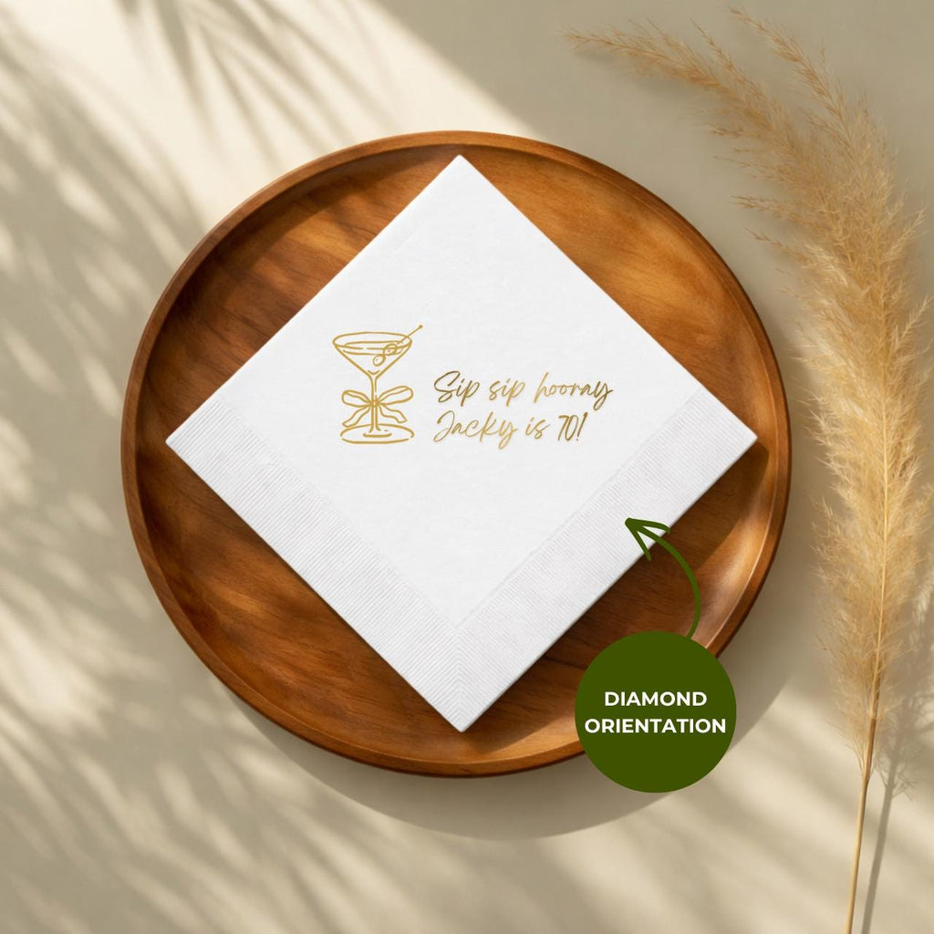 Sip Sip Hooray | Personalized 70th Birthday Napkins