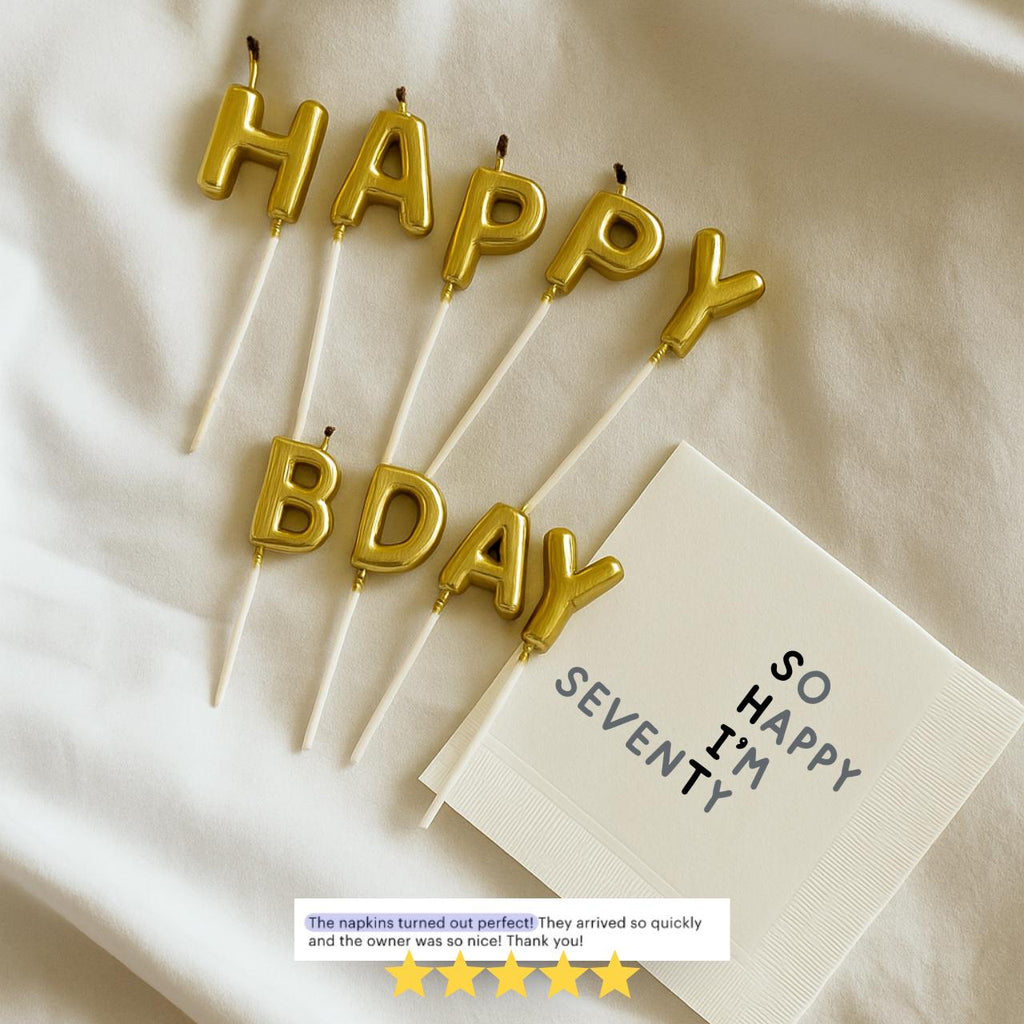 Shit So Happy I'm Seventy | 70th Birthday Napkins