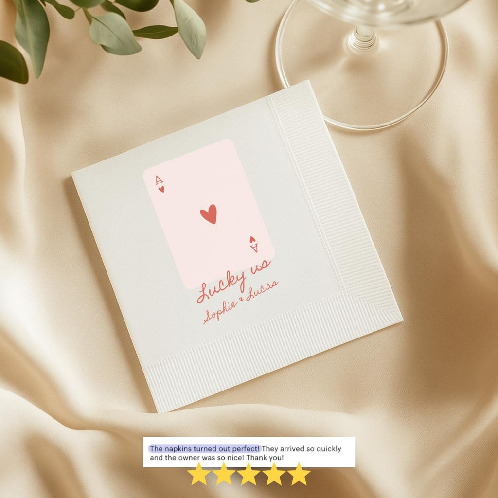 Lucky in Love Las Vegas Playing Card | Wedding Napkins