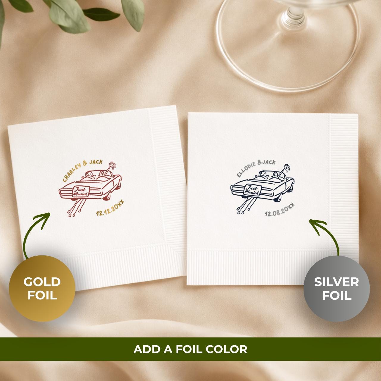 Just Married Car Wedding Napkins