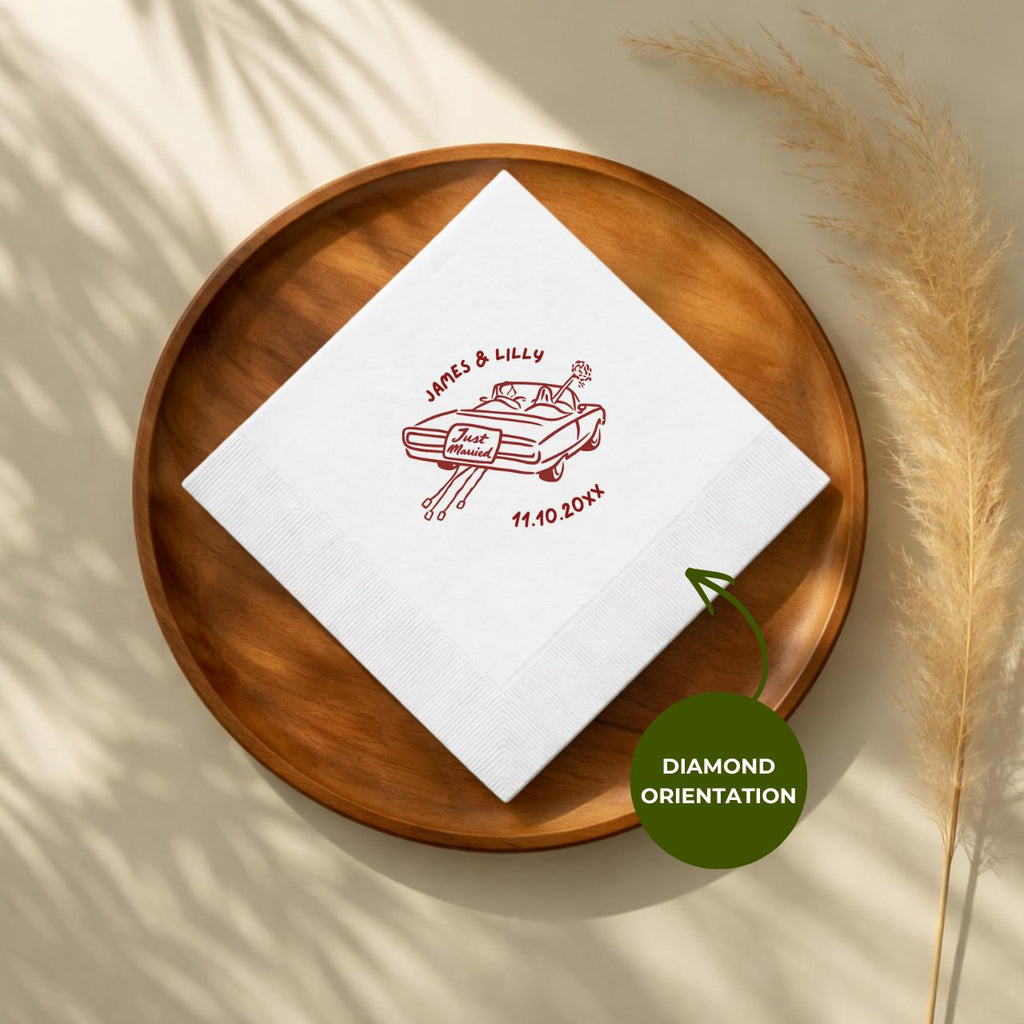 Just Married Car Wedding Napkins