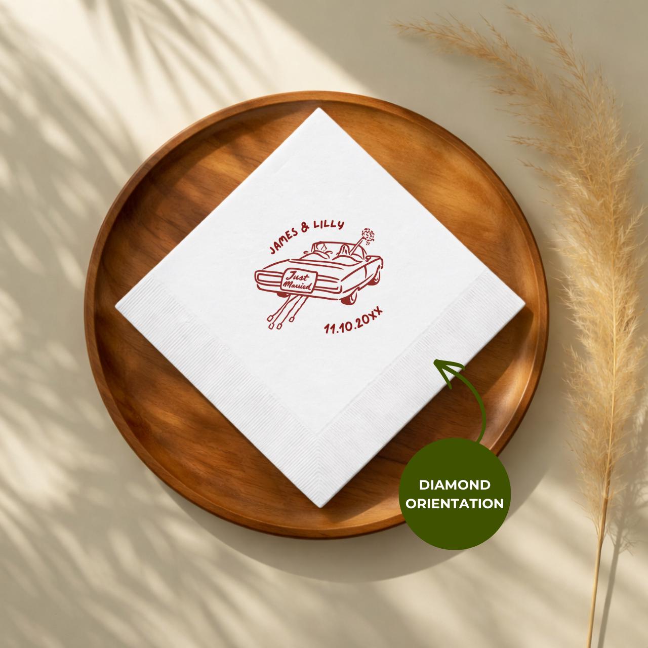 Just Married Car Wedding Napkins