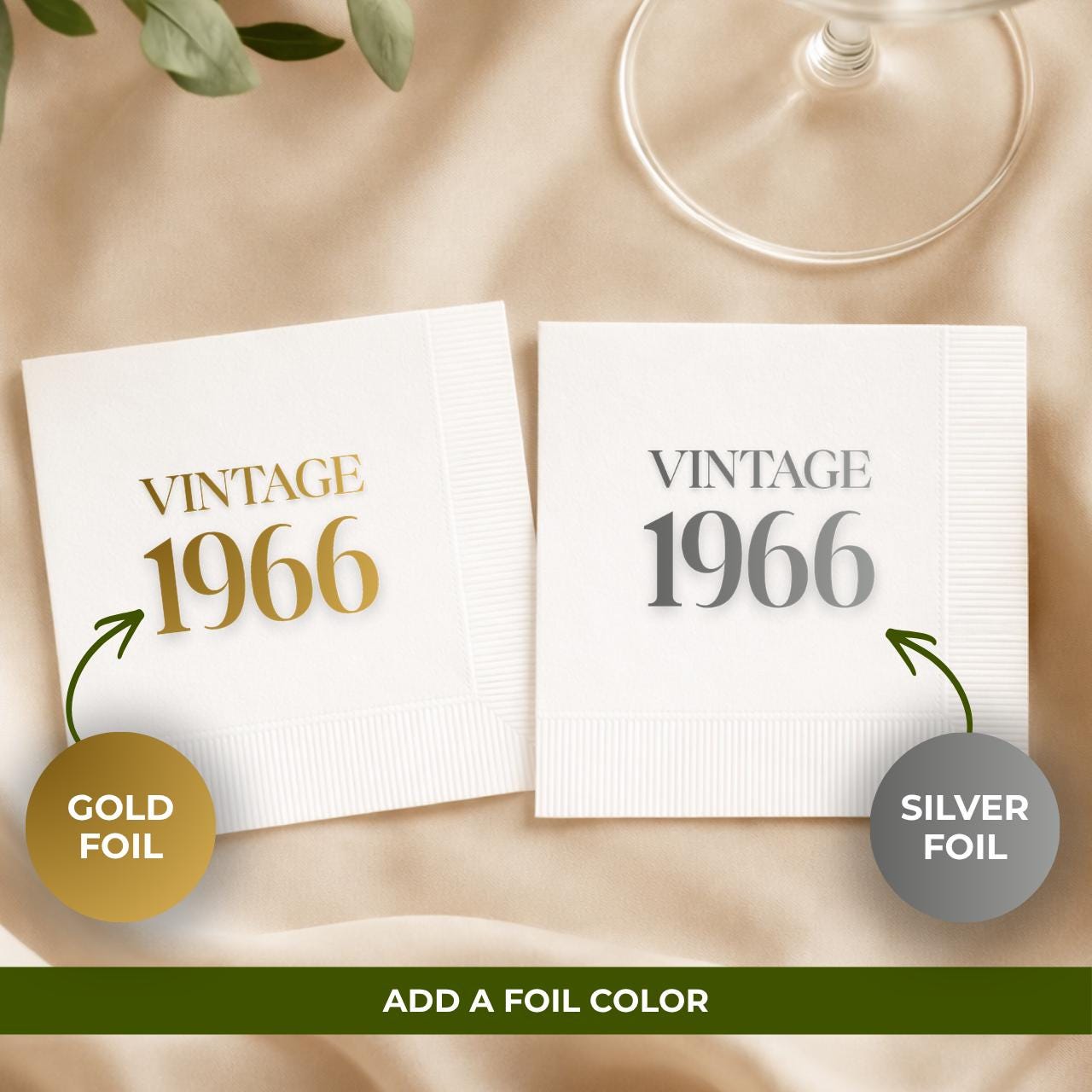 Vintage 1966 | Personalized 60th Birthday Napkins