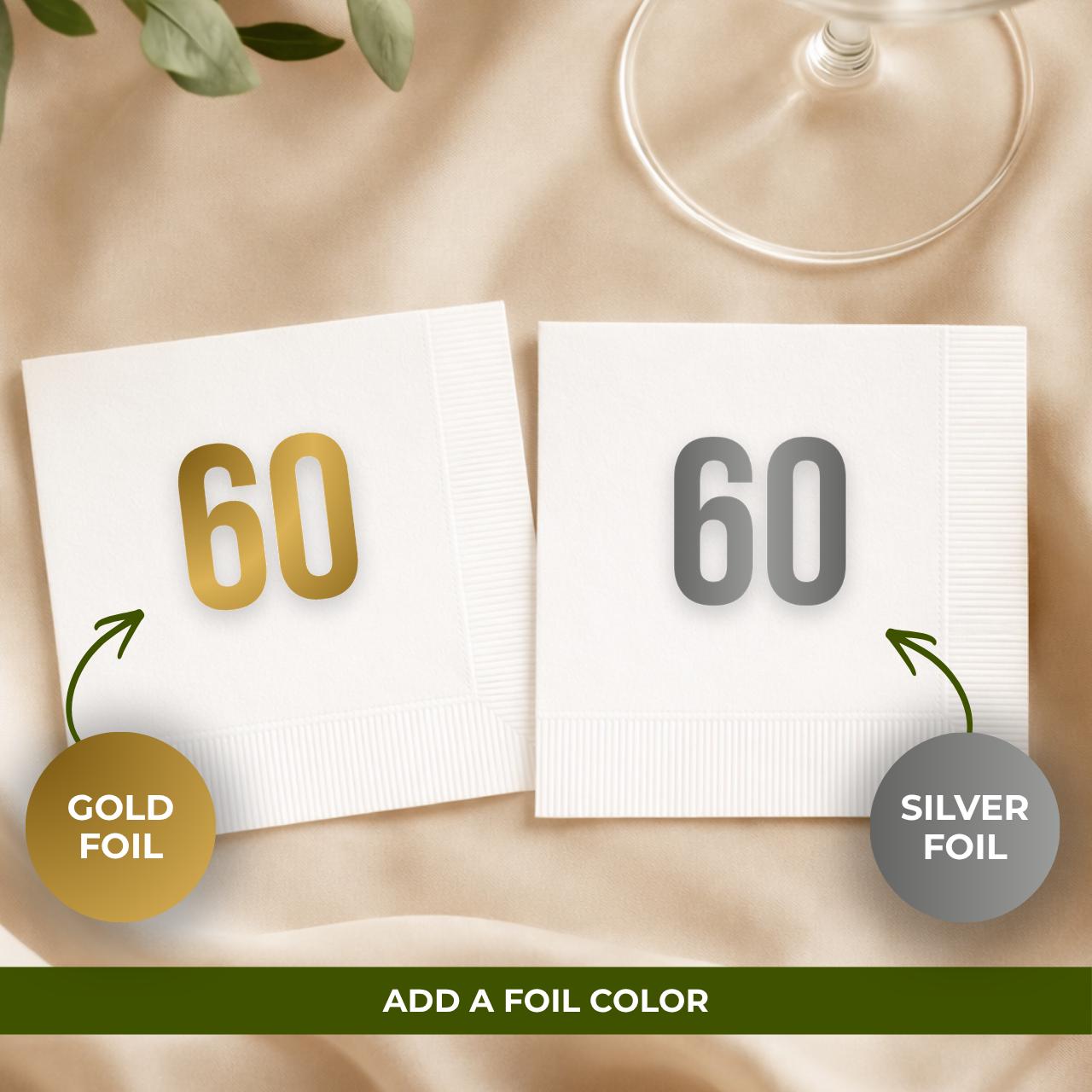 Personalized 60th Birthday Napkins