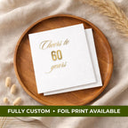 Cheers to 60 Years | Personalized 60th Birthday Napkins