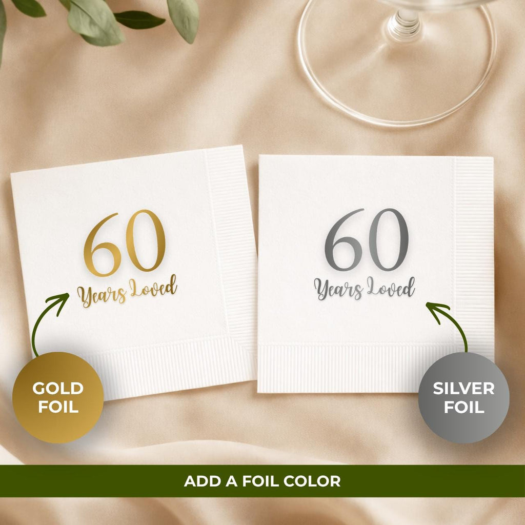 60 Years Loved | Personalized 60th Birthday Napkins