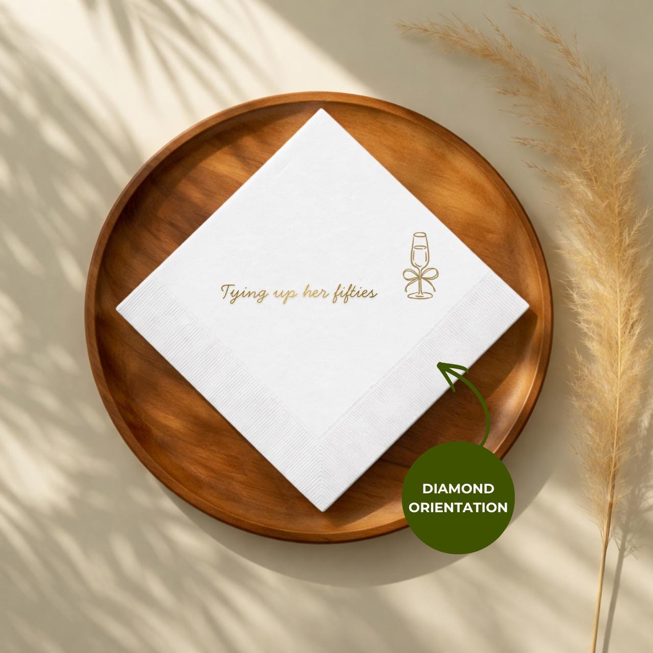 Tying Up Her Fifties | Personalized 60th Birthday Napkins