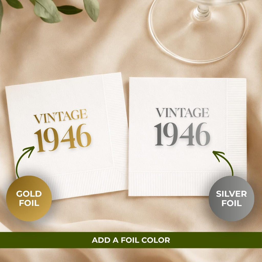 Vintage 1946 | Personalized 80th Birthday Napkins
