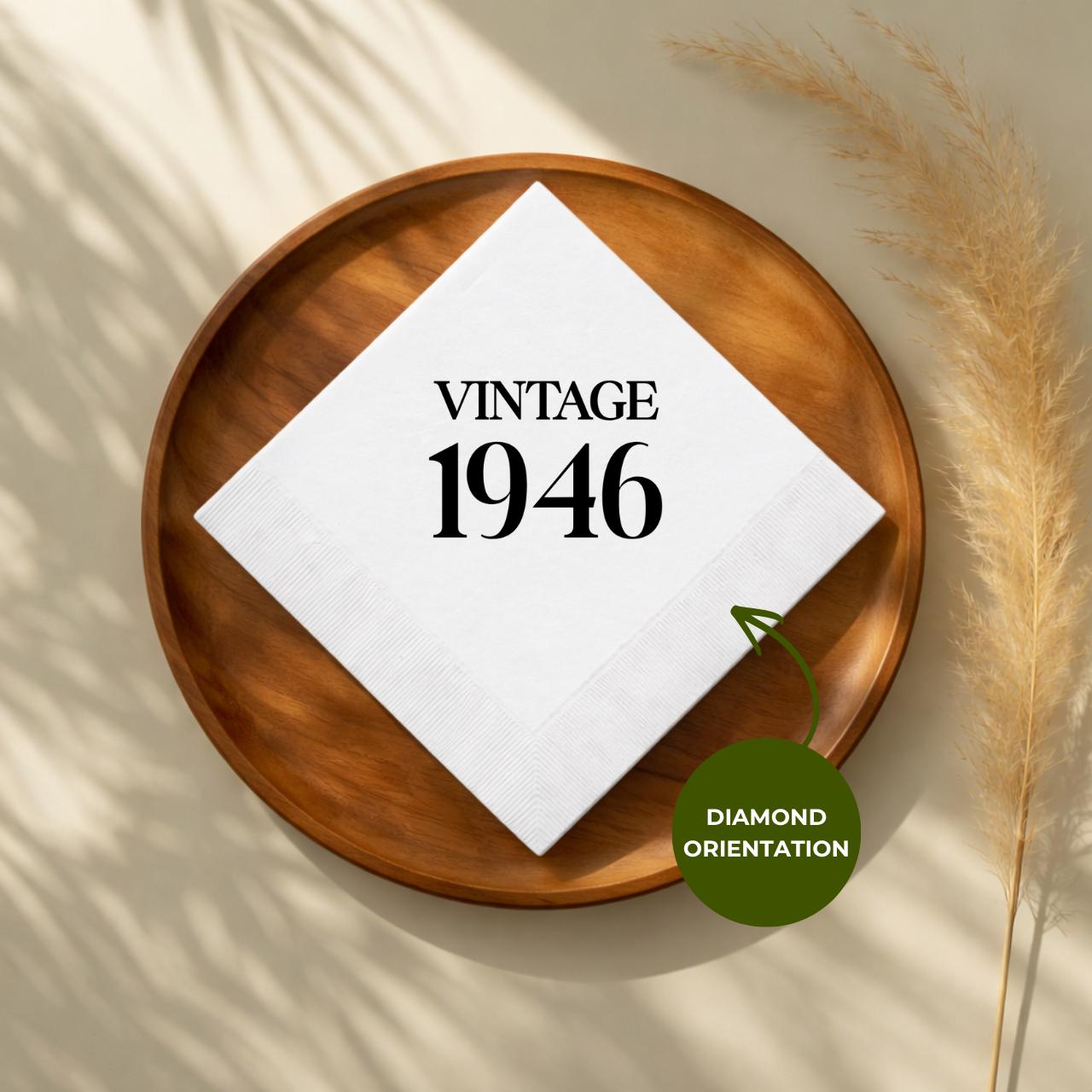 Vintage 1946 | Personalized 80th Birthday Napkins