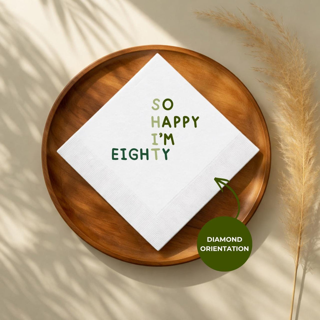 So Happy I'm 80 | Personalized 80th Birthday Napkins