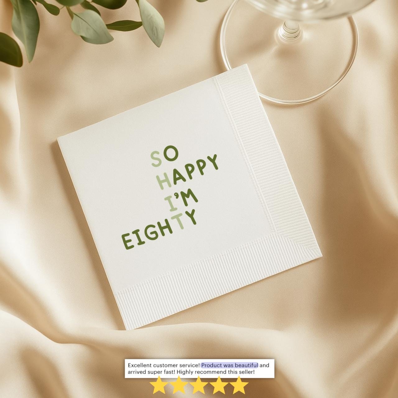 So Happy I'm 80 | Personalized 80th Birthday Napkins