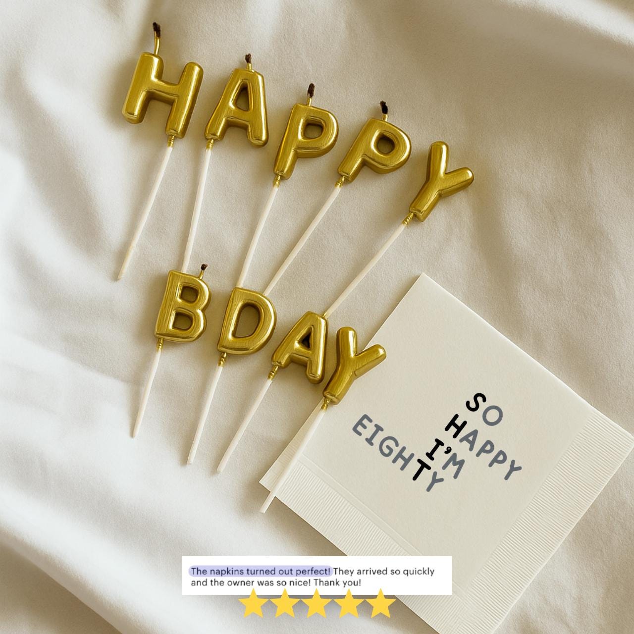 So Happy I'm 80 | Personalized 80th Birthday Napkins