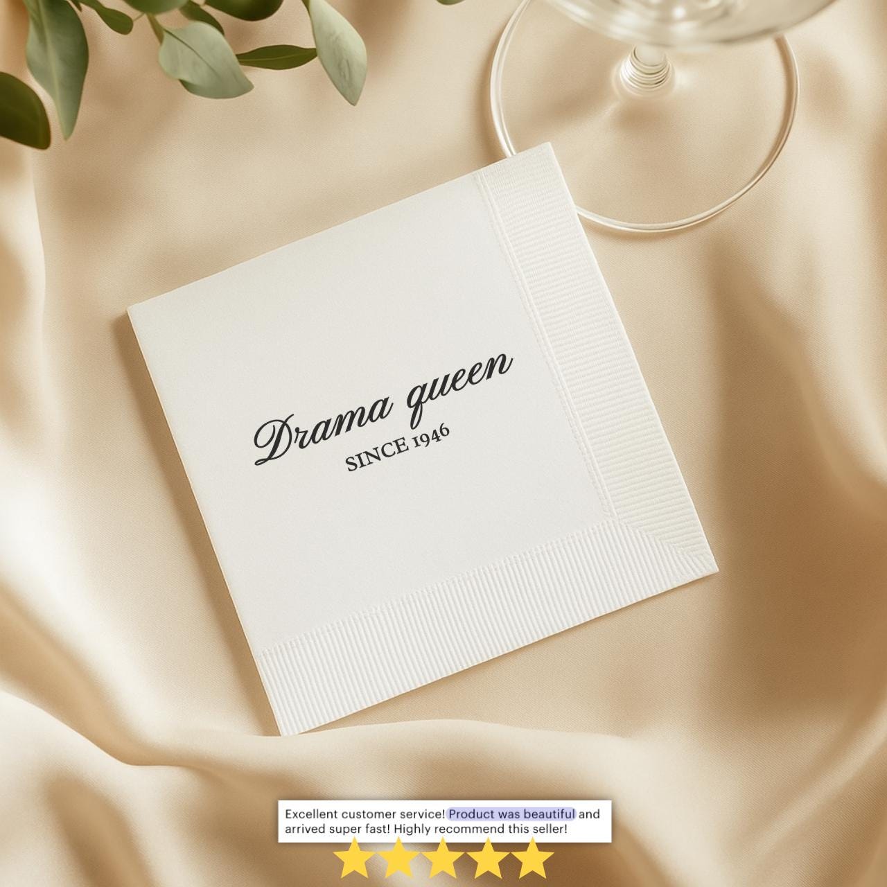 Drama Queen Since 1946 | Personalized 80th Birthday Napkins