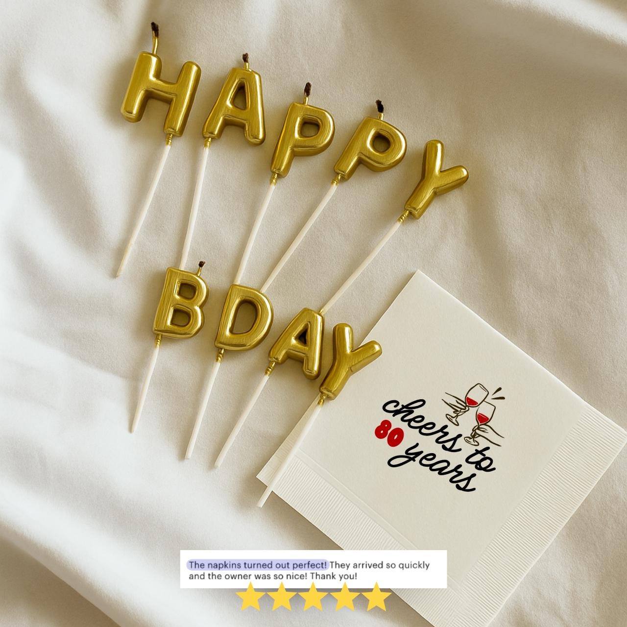 Cheers to 80 Years | Personalized 80th Birthday Napkins