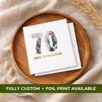 With Your Photo | Personalized 70th Birthday Napkins
