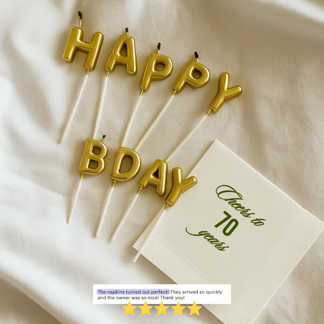 Cheers to 70 Years | Personalized 70th Birthday Napkins