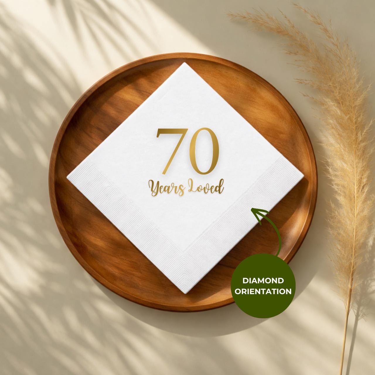 70 Years Loved | Personalized 70th Birthday Napkins
