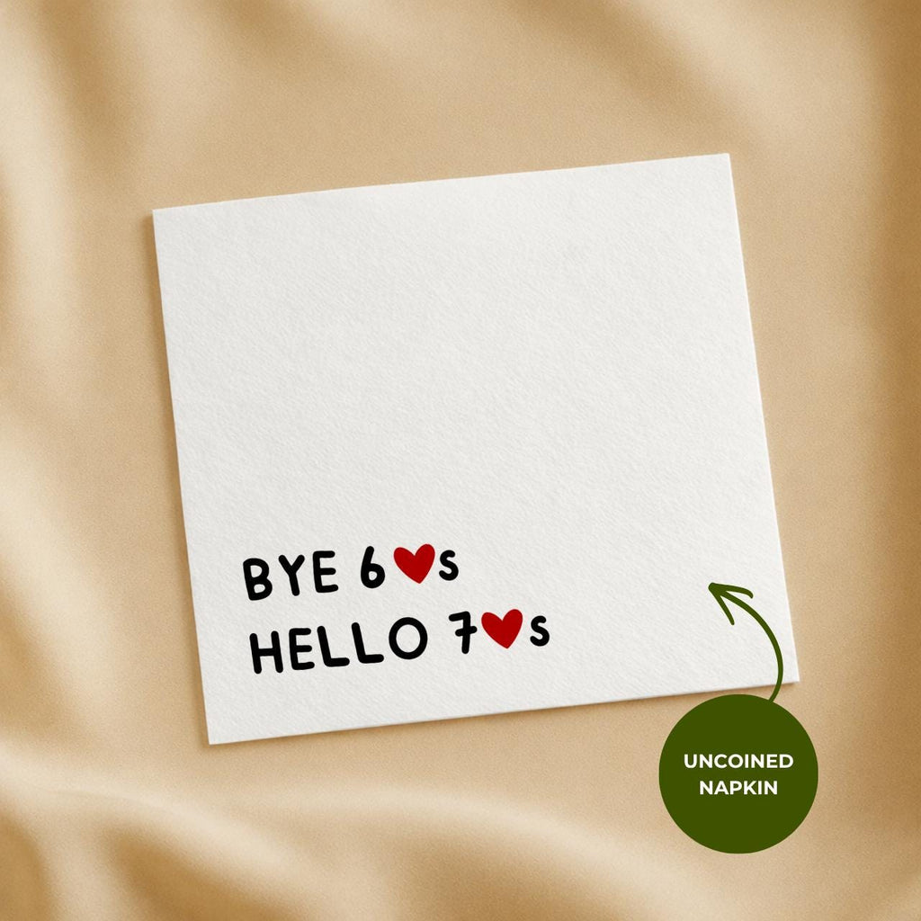 Bye 60's Hello 70's | Personalized 70th Birthday Napkins