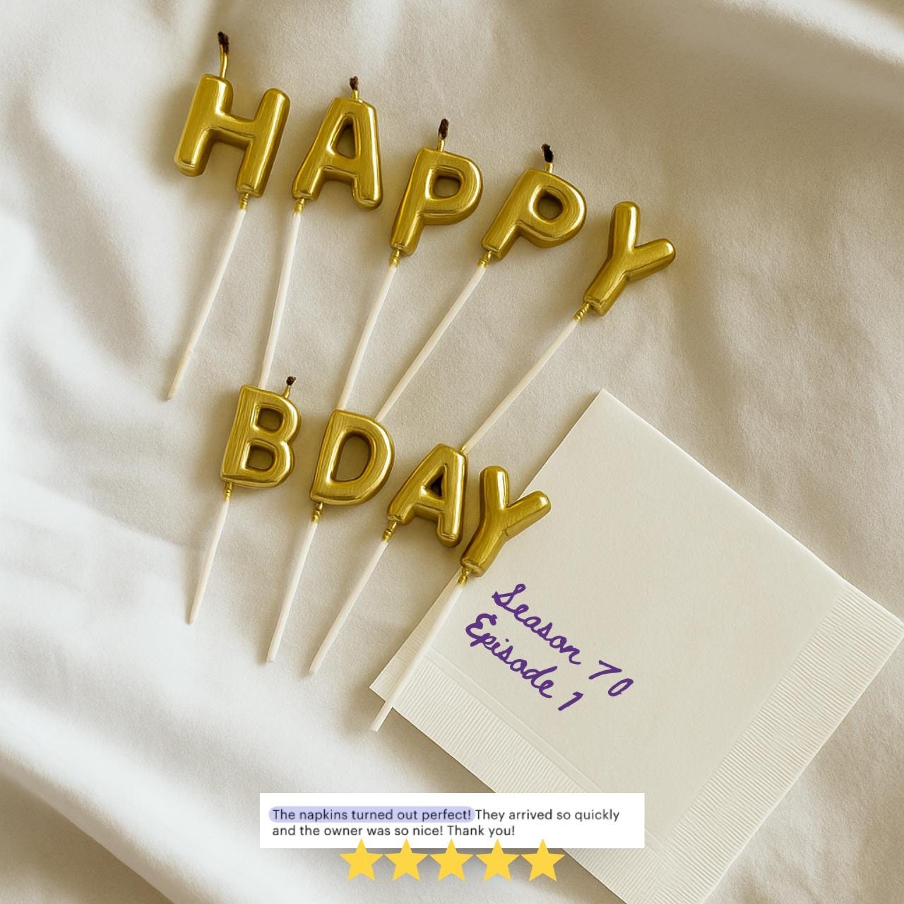 Season 70, Episode 1 | 70th Birthday Napkins