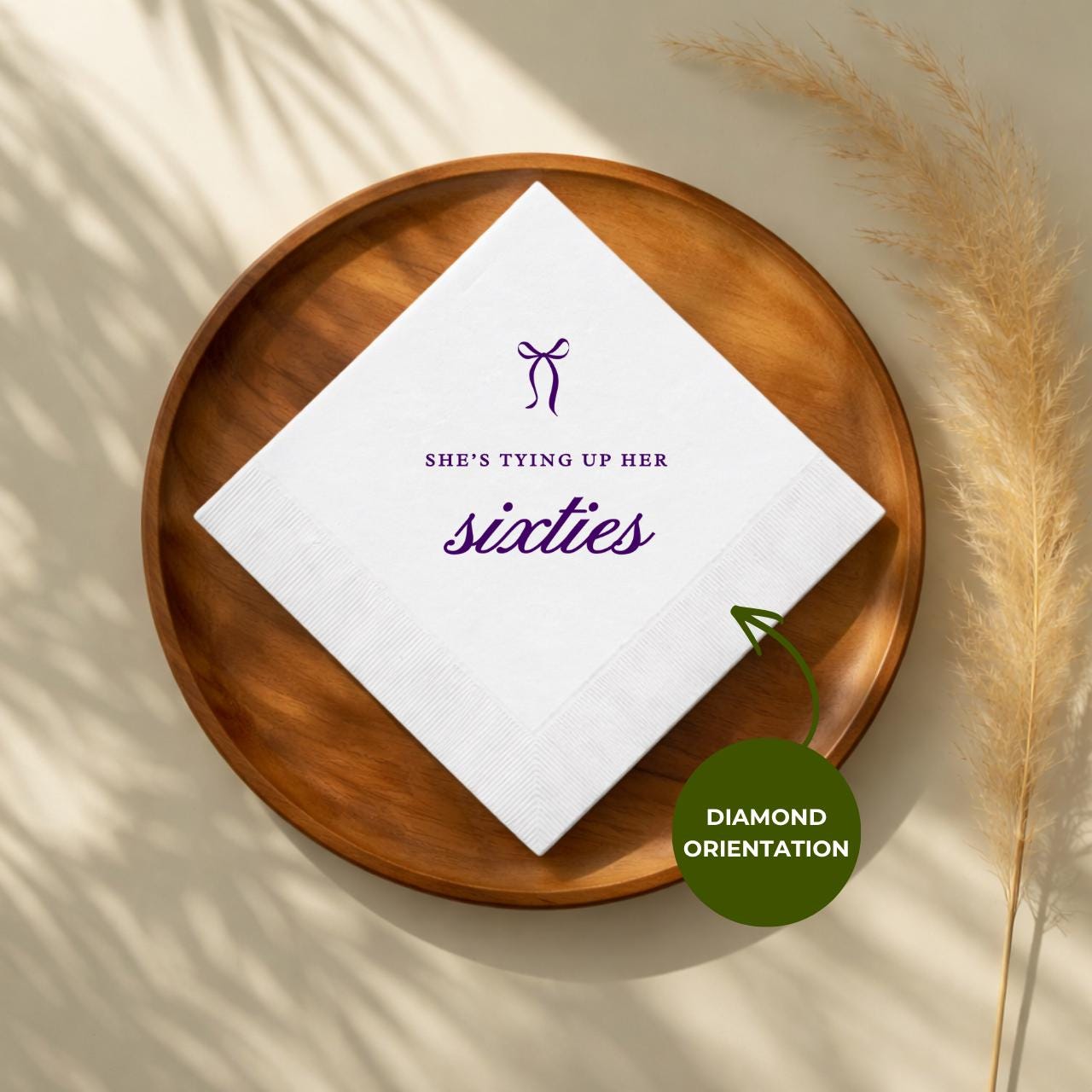 She's Tying Up Her sixties | Personalized 70th Birthday Napkins