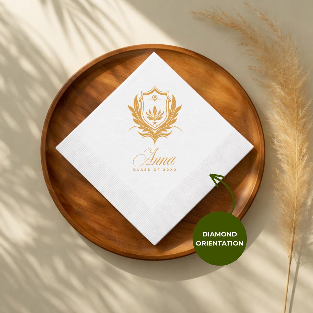 School Logo | Name & Class Year | Personalized Graduation Napkins