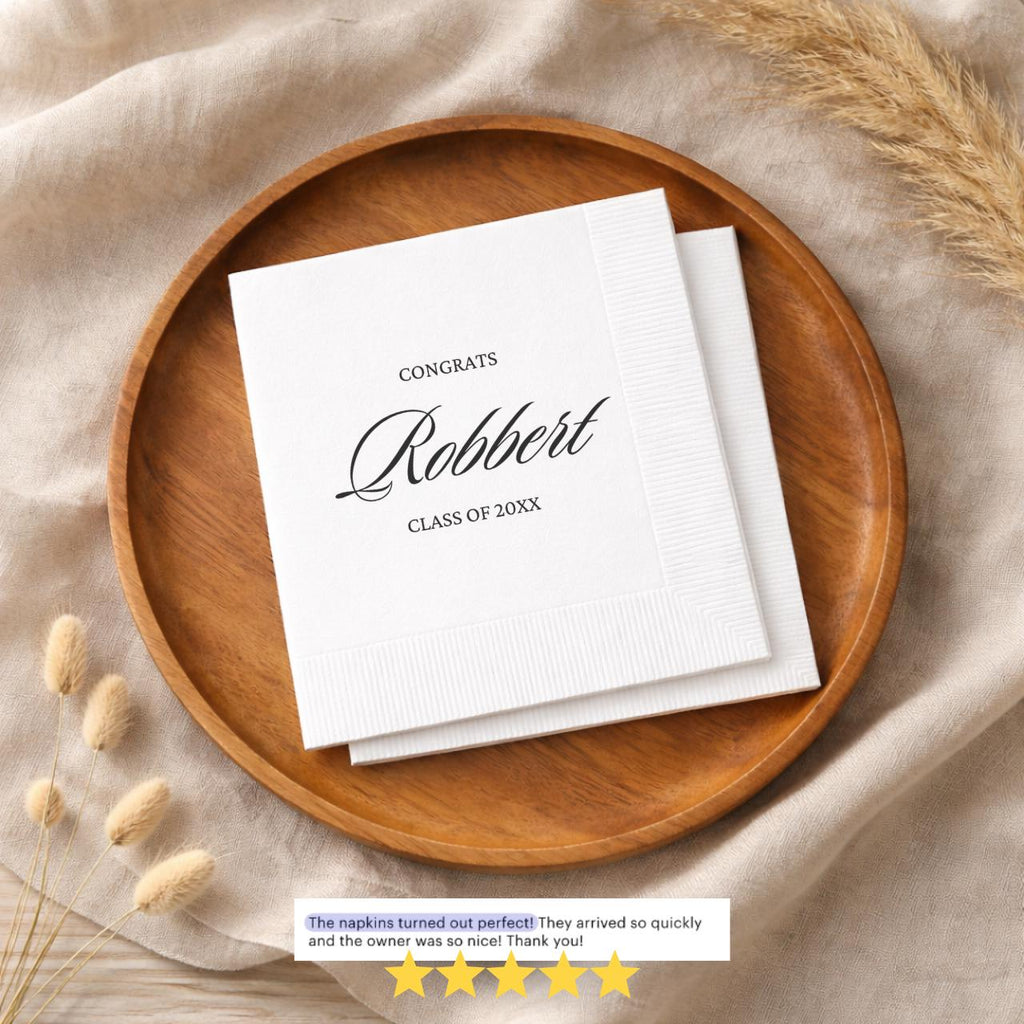 Congrats Name | Name & Class Year | Personalized Graduation Napkins