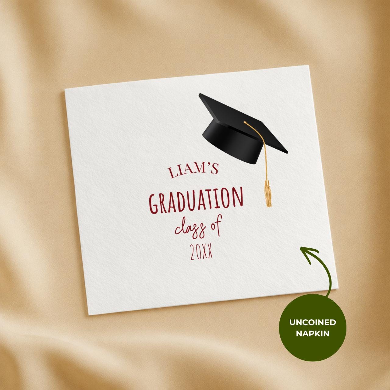 Name's Graduation | Grad Cap & Class Year | Personalized Graduation Napkins