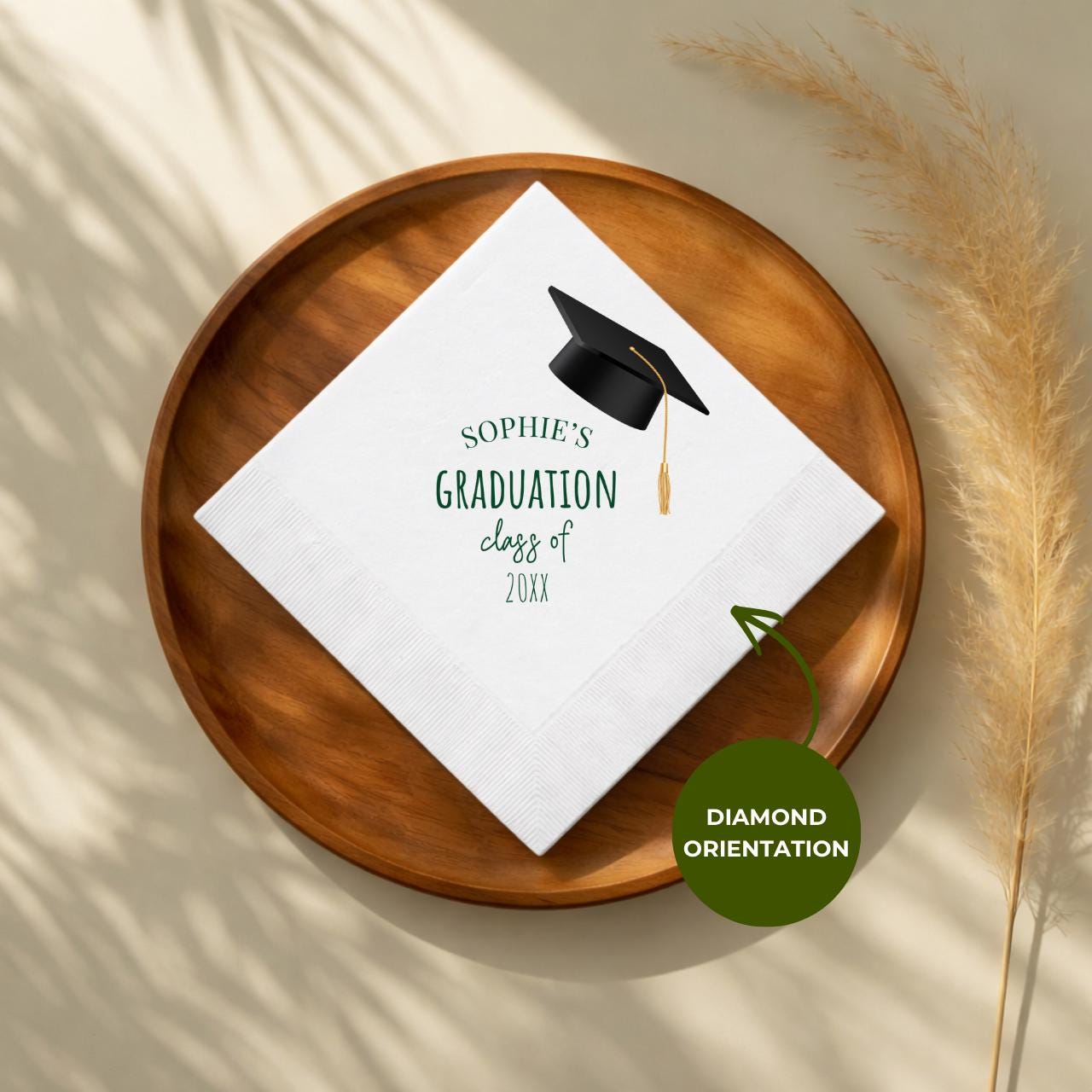 Name's Graduation | Grad Cap & Class Year | Personalized Graduation Napkins
