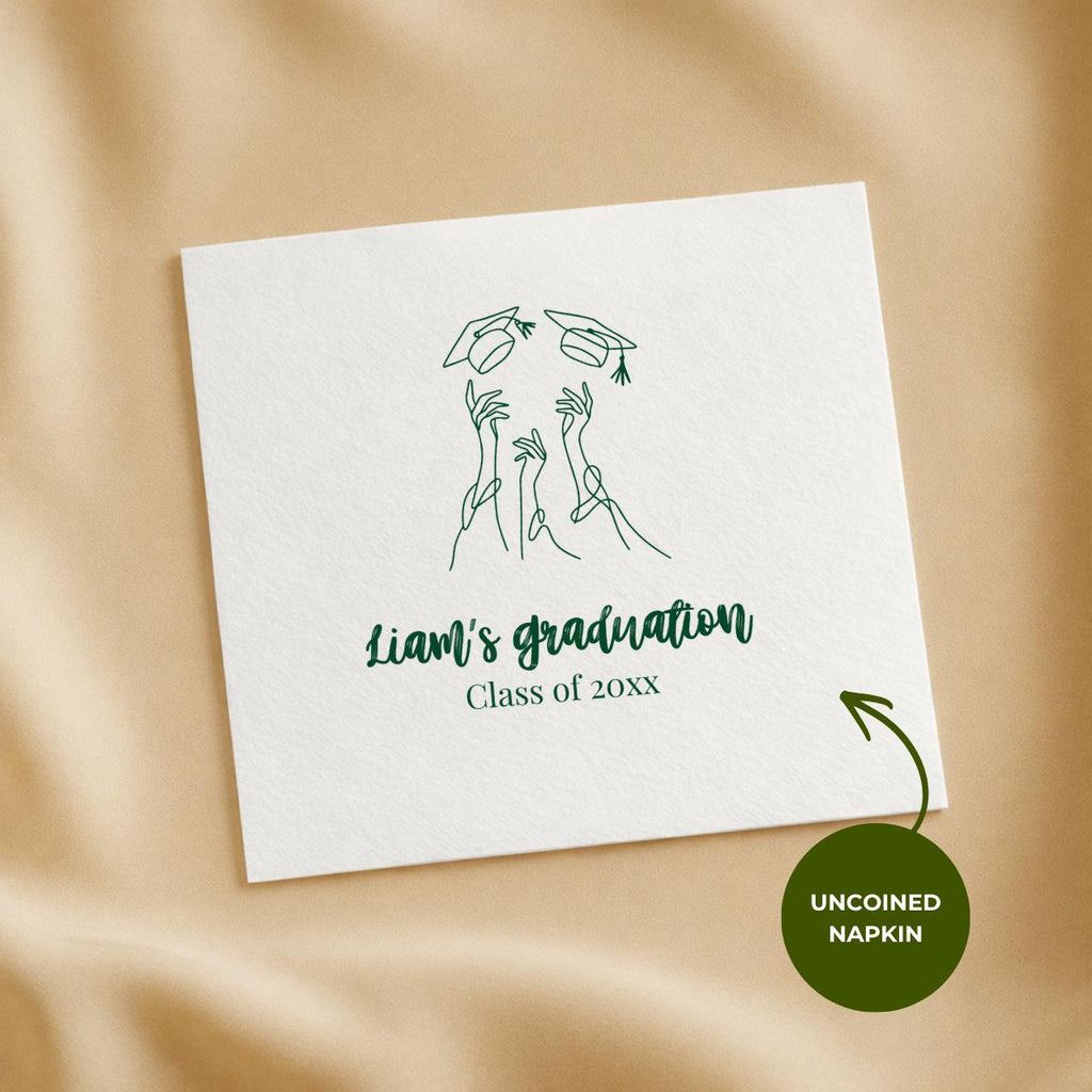 Cap Toss | Name & Class Year | Personalized Graduation Napkins