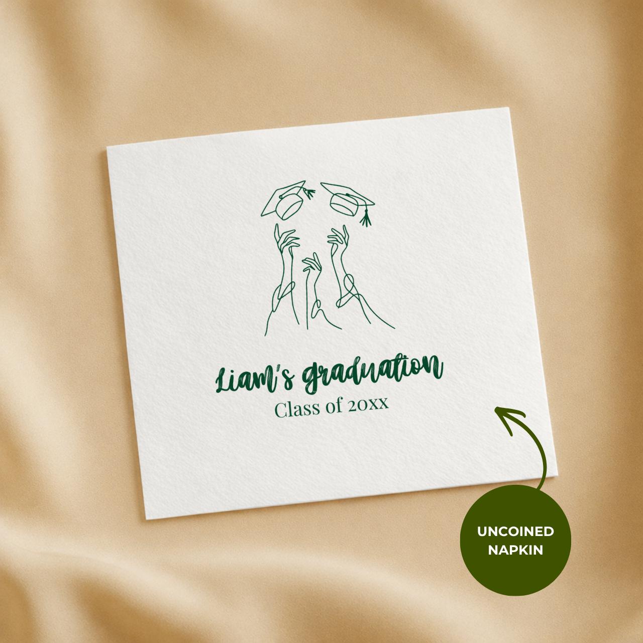 Cap Toss | Name & Class Year | Personalized Graduation Napkins
