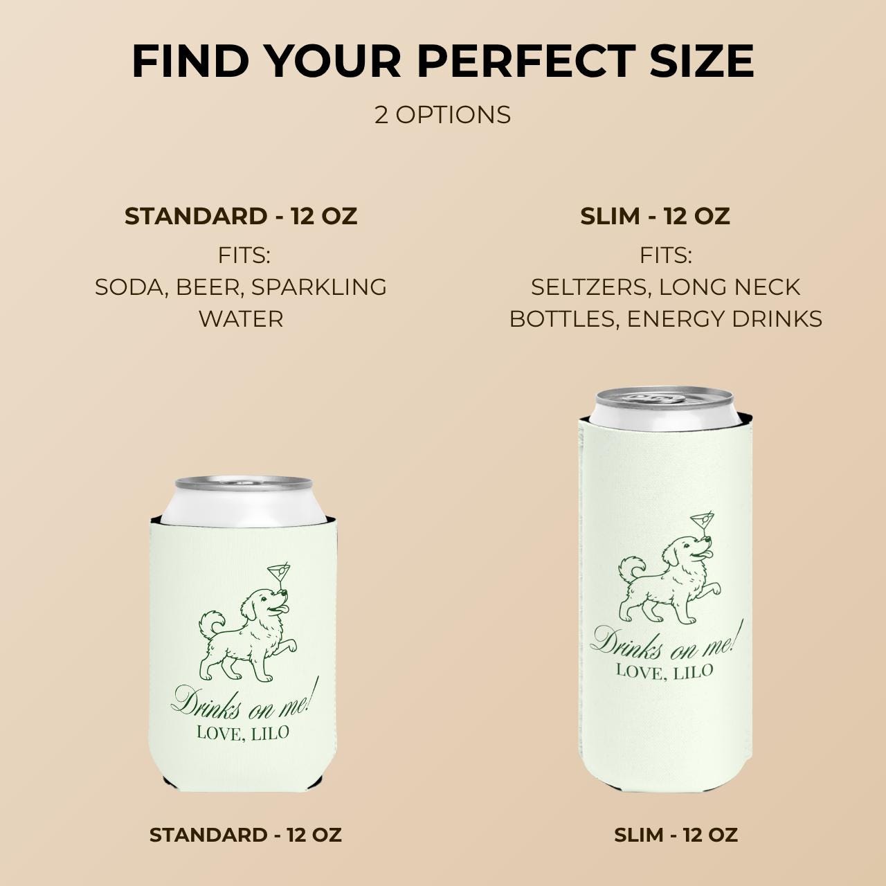 Drinks on Me Pet Portrait | Custom Dog Koozies
