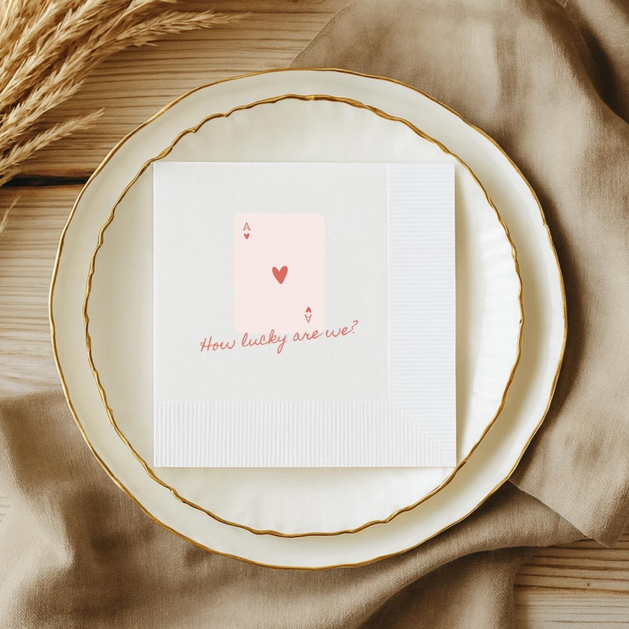 Lucky in Love Las Vegas Playing Card | Wedding Napkins
