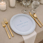 Minimal Gold Cross | Name & Date | Personalized Baptism Plates