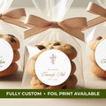 Ornate Cross | Name & Date | Personalized Baptism Stickers