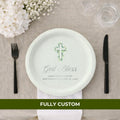 Eucalyptus Cross | Name & Date | Personalized Baptism Plates