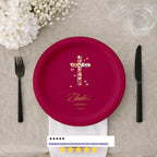 Wildflower Cross & Butterflies | Name & Date | Personalized Baptism Plates