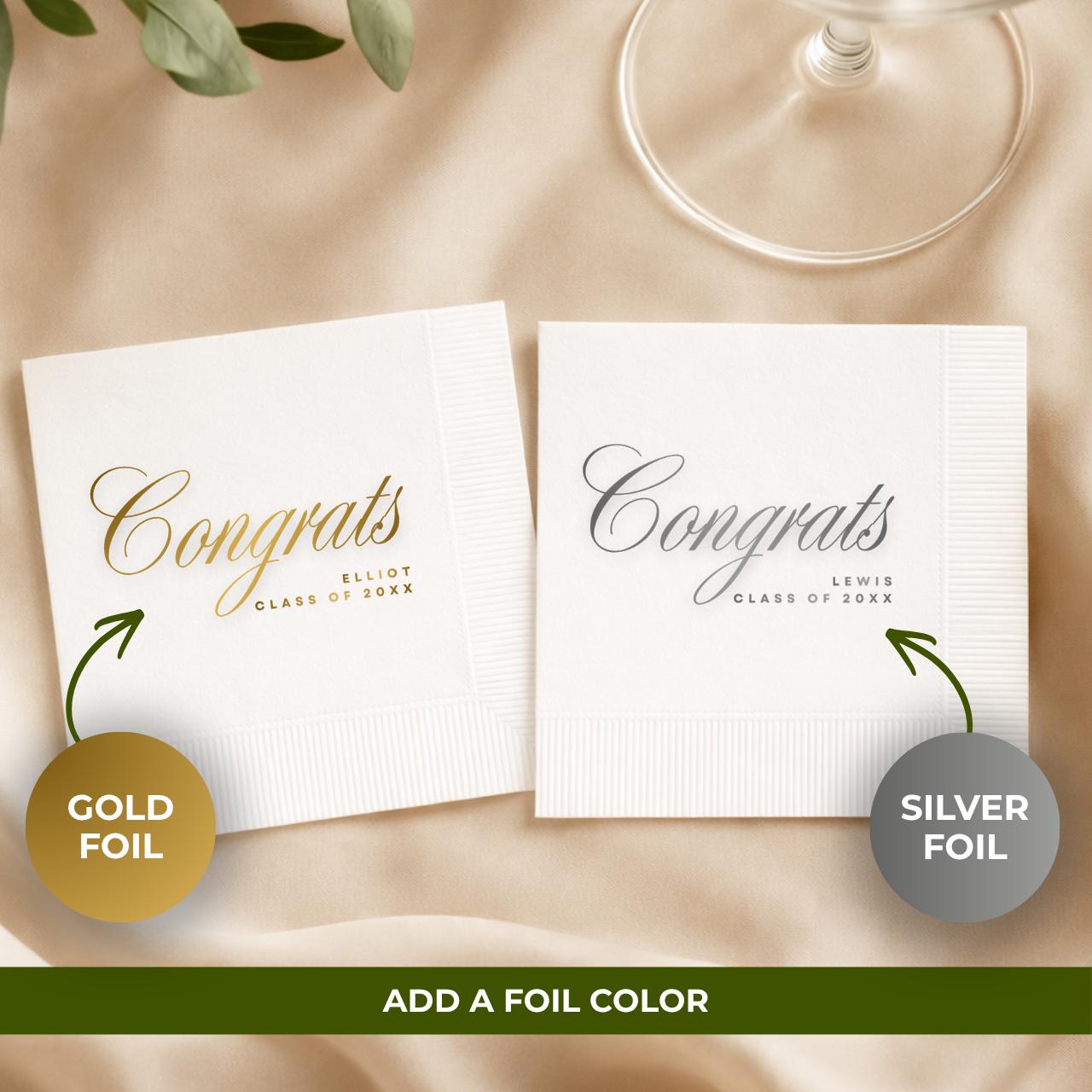Congrats | Name & Class Year | Personalized Graduation Napkins