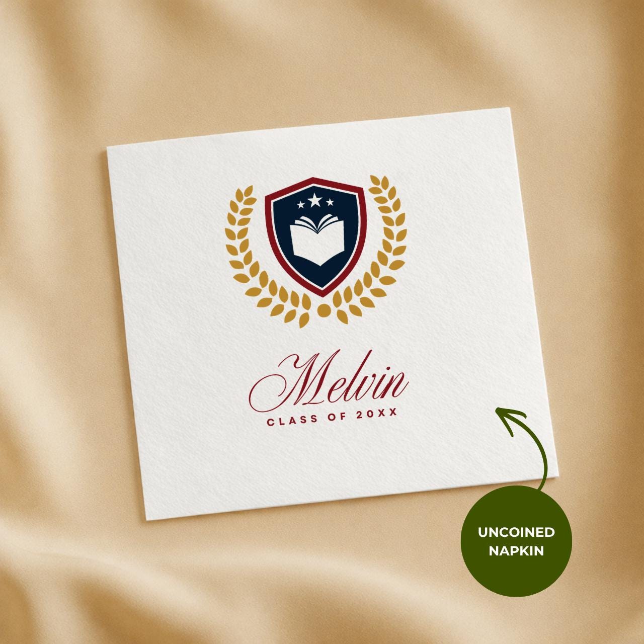School Logo | Name & Class Year | Personalized Graduation Napkins