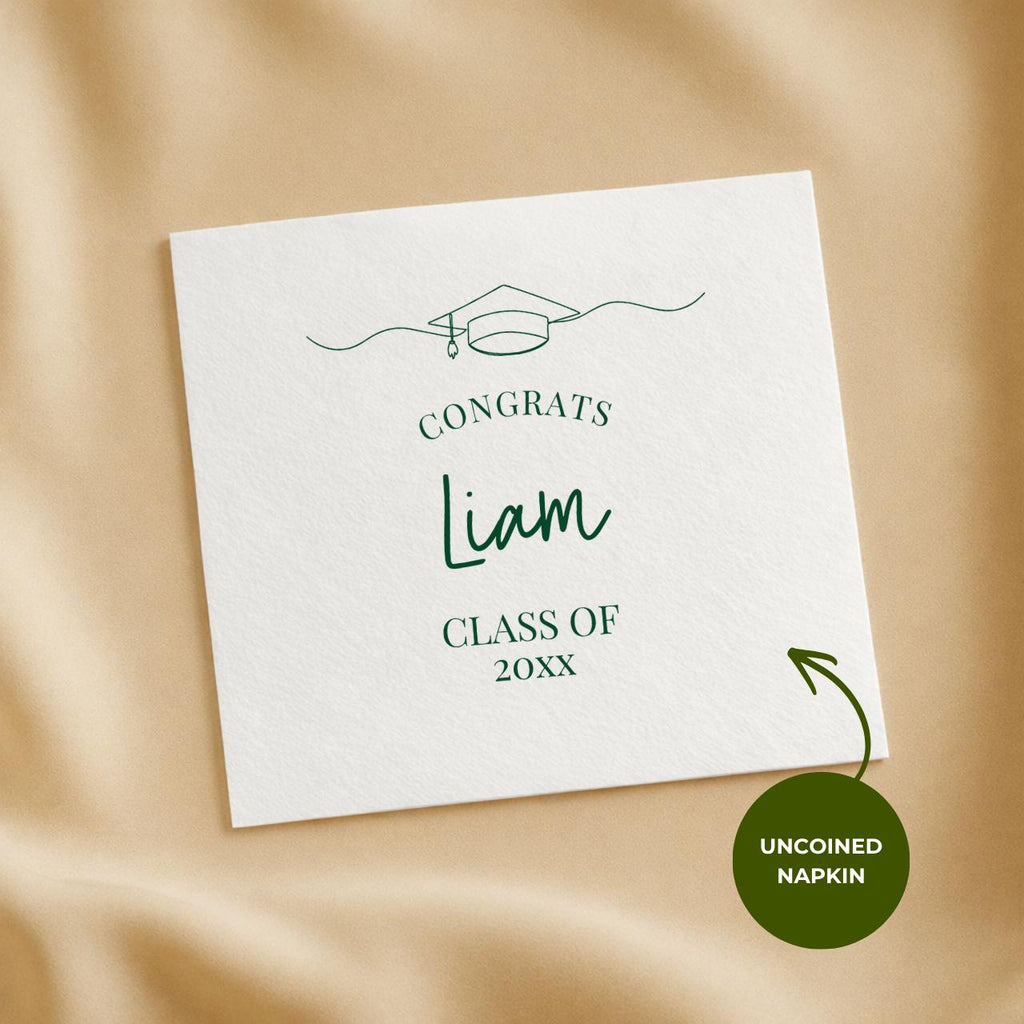 Congrats Grad Cap | Name & Class Year | Personalized Graduation Napkins
