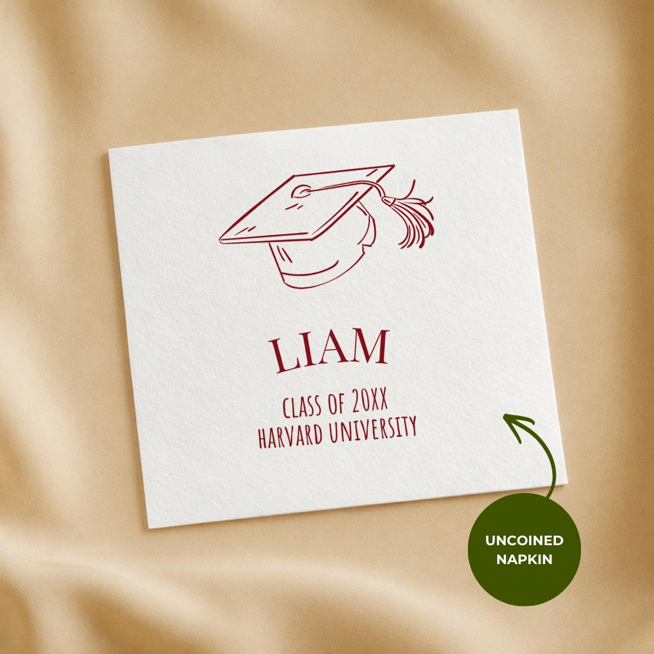 Grad Cap | Name, Class Year & School | Personalized Graduation Napkins