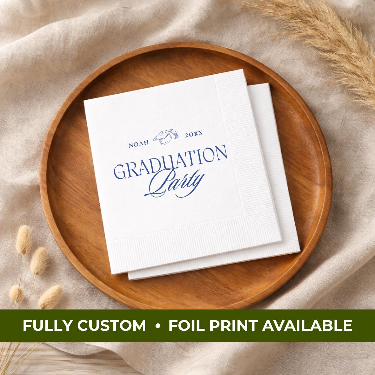 Elegant Graduation Party | Name & Class Year | Personalized Graduation Napkins