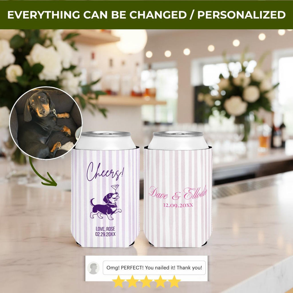 Drinks on Me Pet Portrait | Custom Dog Koozies