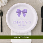 Satin Bow | Name & Date | Personalized Baptism Plates